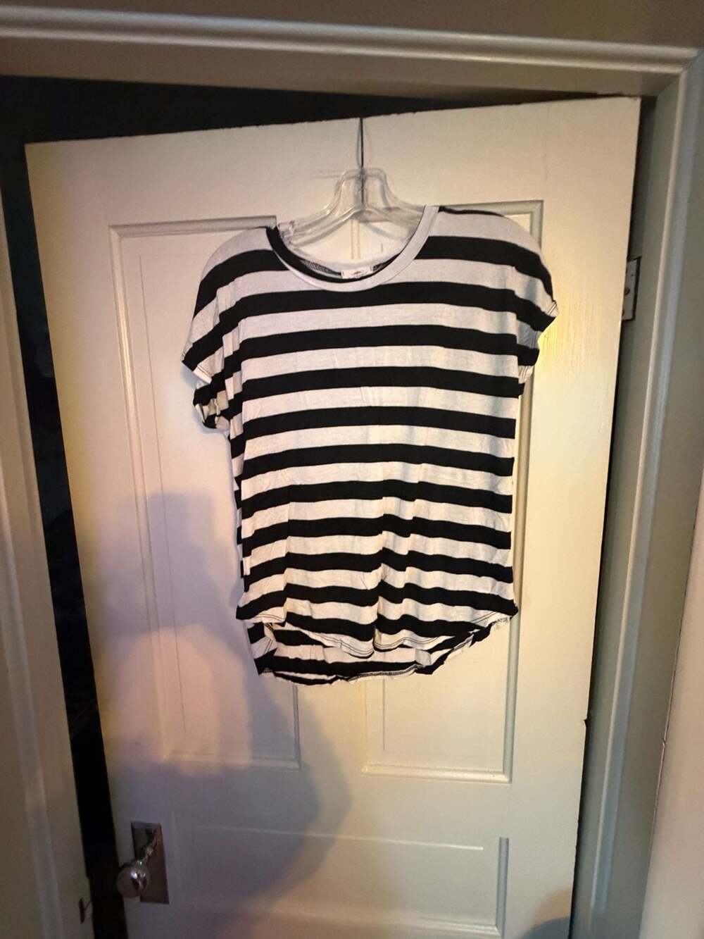 Rebel Society Striped Short Sleeve High-Low Top